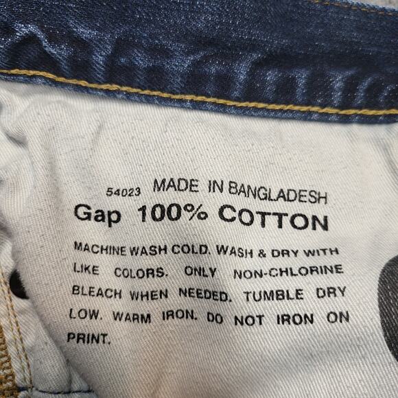 Gap 1969 Jeans Mens 35x30 Blue Relaxed Straight Leg Distressed Denim - Picture 5 of 10